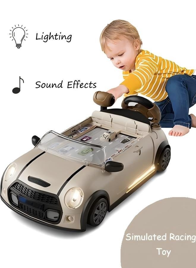 Simulated Racing Toy Steering Wheel Toy Interesting Racing Game Toy For Kids Interactive Racing Car Simulator Toy  Simulated Driving Car Racing Games Avoid Obstacles Racing Car Cool Steering Wheel Toy With Light And Sound Effect Gifts For Kids Boys Girls  - Image 1
