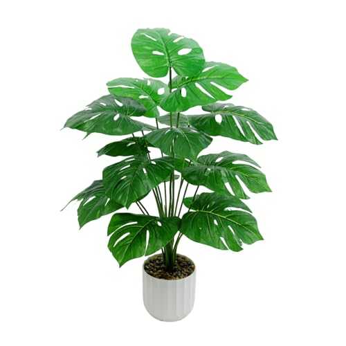 Freyalife 28“ Fake Plant Artificial Monstera for Room Decor, Faux Potted Plants Indoor for Home Living Bedroom Aesthetic Farmhouse Dorm Office Classroom and Outdoor Garden Porch Balcony Decor - Image 1