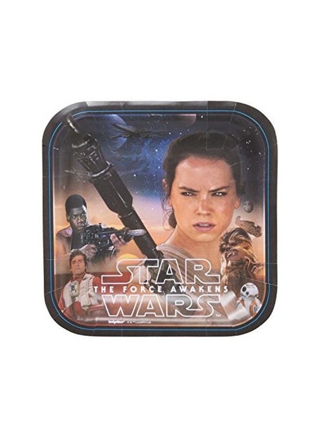 Amscan 541506.99 Star Wars™ Episode Vii Assorted Square Plates 7" 8 Pcs Party Favor - Image 1