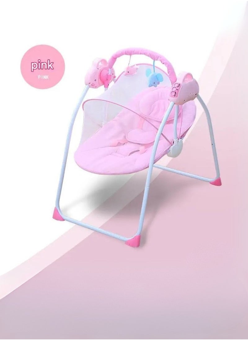 Moms Magic Baby Rocking Chair – Electric Rocking, Remote Control, 5-Point Safety Belt, MP3 & Bluetooth | Soft Headrest, Mosquito Net, Washable & Foldable | 0-12 Months  - Image 2