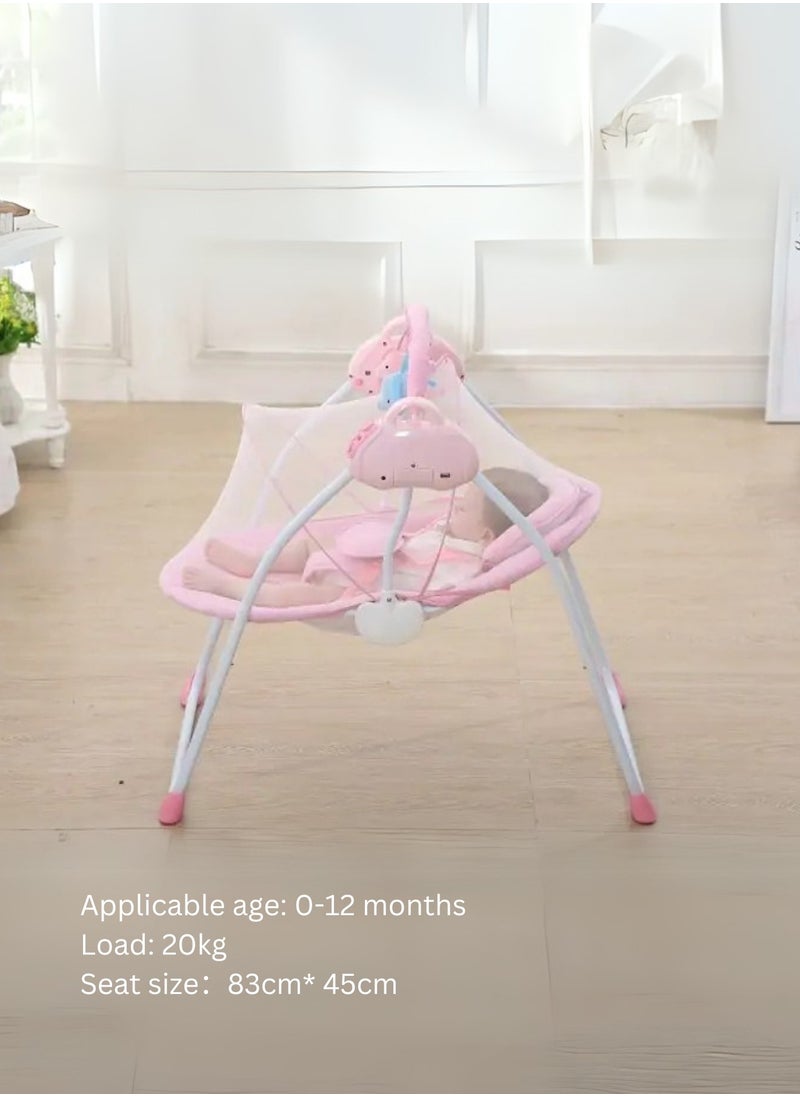 Moms Magic Baby Rocking Chair – Electric Rocking, Remote Control, 5-Point Safety Belt, MP3 & Bluetooth | Soft Headrest, Mosquito Net, Washable & Foldable | 0-12 Months  - Image 4