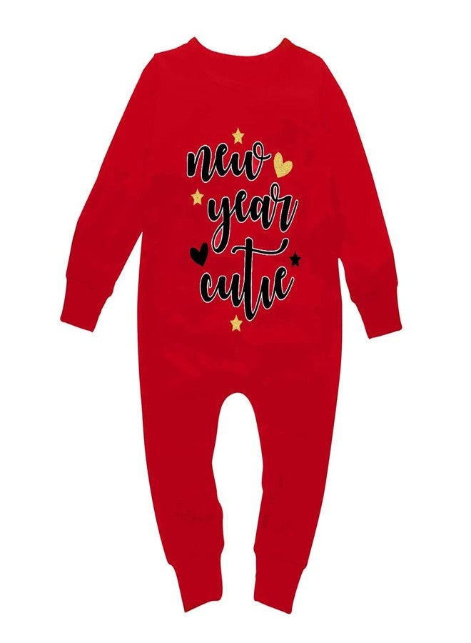 Mott2 New Year Special Red One Piece Coverall Unisex Baby Jumpsuit - New Year Cutie (Red, 9-12 Months) - Image 1