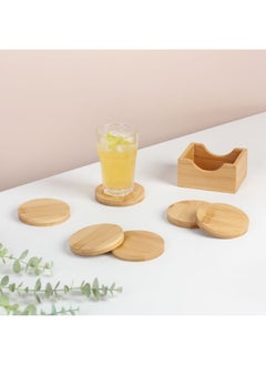 Loretta 6-Piece Bamboo Coaster Set with Holder Bamboo Coasters for Glasses Glass Coasters Wood Round for Drinks Bar Cups Glass Cup Coasters Table Coasters Dia 9 x 1.2cm - pzsku/Z80E8FC59D22CBE4F59D3Z/45/_/1723750353/85b0afc9-4ab2-4abc-9a6f-634e81be8d58