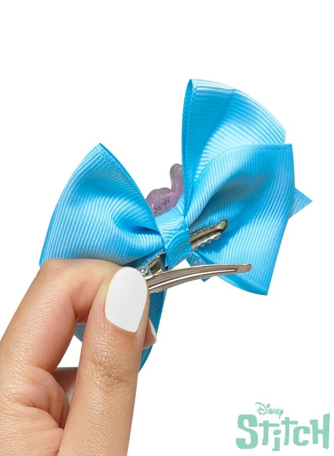 Luv Her أقواس شعر لوف هير ليلو وستيتش المرخصة للفتيات - مجموعة هدايا ملحقات الشعر ذات الطابع، 7 قطع، حزمة 4 إنش، مشابك تمساح، للأعمار 3 سنوات فما فوق - Image 4