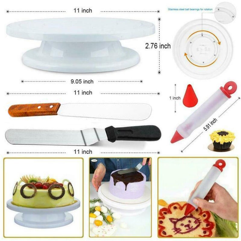 73Pcs Cake Decorating Tool Kit Baking Fondant Supplies Turntable Piping Bag Tip Spatula DIY Cake Cupcake Decorating Icing Tool Set - Image 4