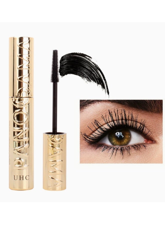 PANORAMA Volumizing & Lengthening Mascara - Natural Curl, Smudge-Proof & Waterproof, Fast-Drying Formula, Long-Lasting Intense Black - 8ml - Image 1