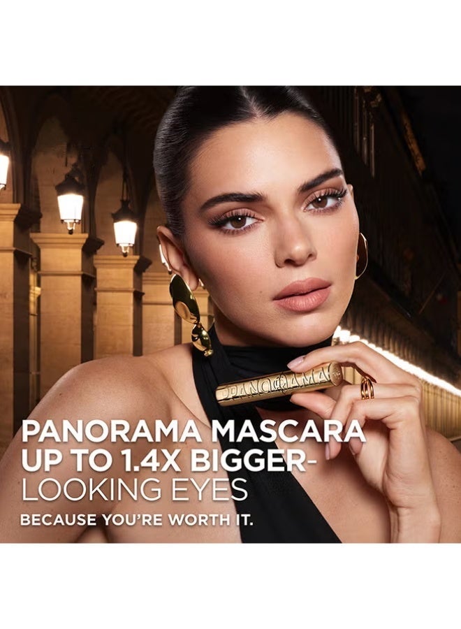 PANORAMA Volumizing & Lengthening Mascara - Natural Curl, Smudge-Proof & Waterproof, Fast-Drying Formula, Long-Lasting Intense Black - 8ml - Image 4