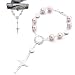 SHMZK Car Rosary for Rearview Mirror Personalized Blessing Hanging Pendant for Car Rear View Mirror Cross Rosary Ornament Interior Decor for Most Vehicles Car Accessories Pink - Image 2