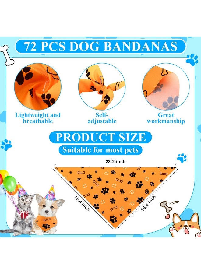 Sanwuta 72 Pcs Dog Bandana Bulk Washable Puppy Triangle Scarfs Cat Bandanas Adjustable Soft Cute Pet Triangle Bibs Accessories for Small Medium Dogs Cats Pets Costume(PET Pattern) - Image 2