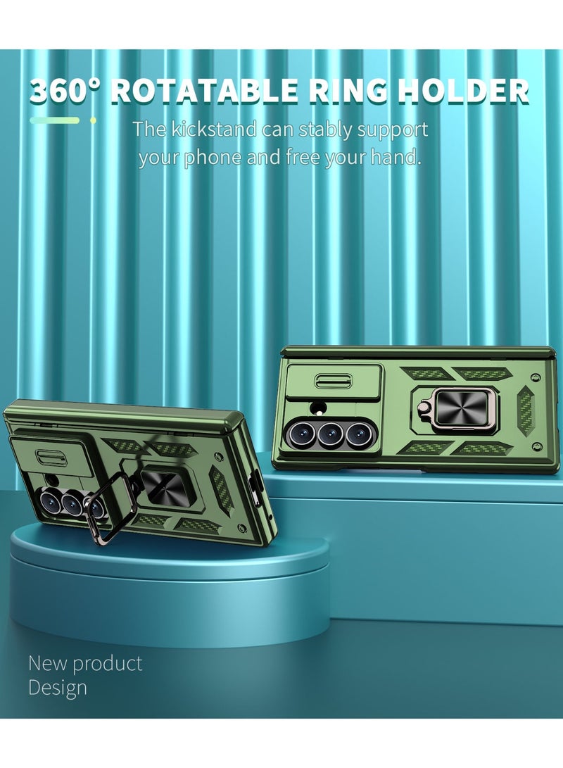 عام غطاء سامسونج جالكسي Z فولد 7 مع حماية المفصلة، غطاء متين مضاد للصدمات مع حامل حلقي قائم - تصميم قوي وواقي. - Image 5