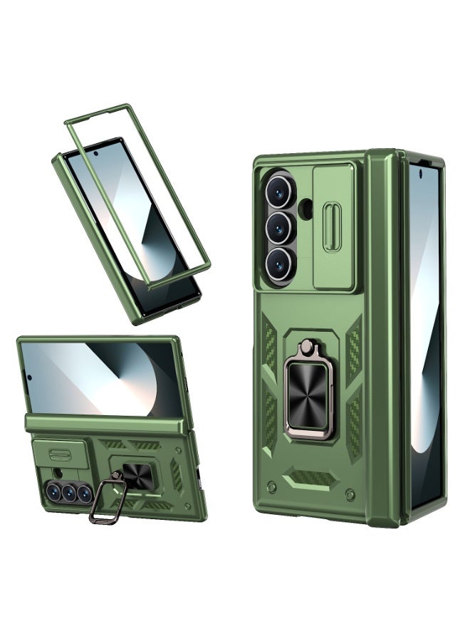 عام غطاء سامسونج جالكسي Z فولد 7 مع حماية المفصلة، غطاء متين مضاد للصدمات مع حامل حلقي قائم - تصميم قوي وواقي. - Image 1