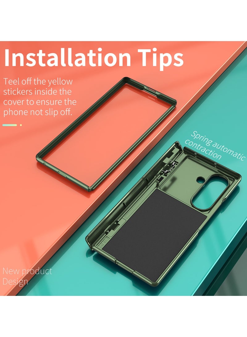 عام غطاء سامسونج جالكسي Z فولد 7 مع حماية المفصلة، غطاء متين مضاد للصدمات مع حامل حلقي قائم - تصميم قوي وواقي. - Image 2