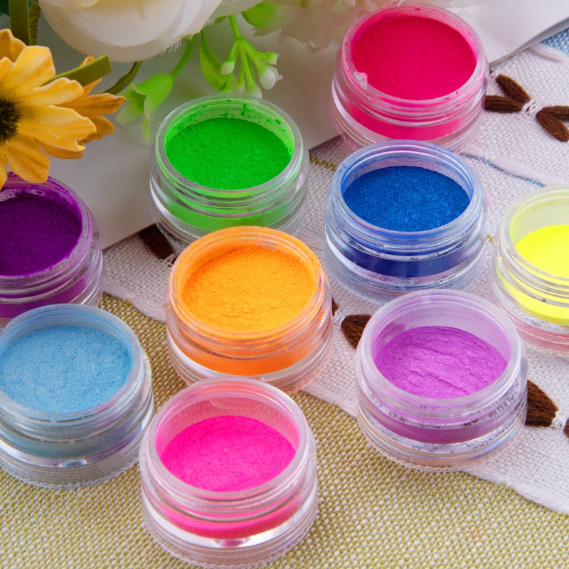Duufin 36 Colors Pigment Nail Powder Colorful Luminous Pigment Powder Iridescent Pearlescent for Nail Art, Body and Crafts - Image 4