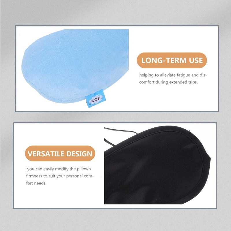 Operitacx Inflatable U-Shaped Neck Pillow with PVC Bladder Sky-Blue Travel Neck Pillow for Airplane Car Office Support - Image 3