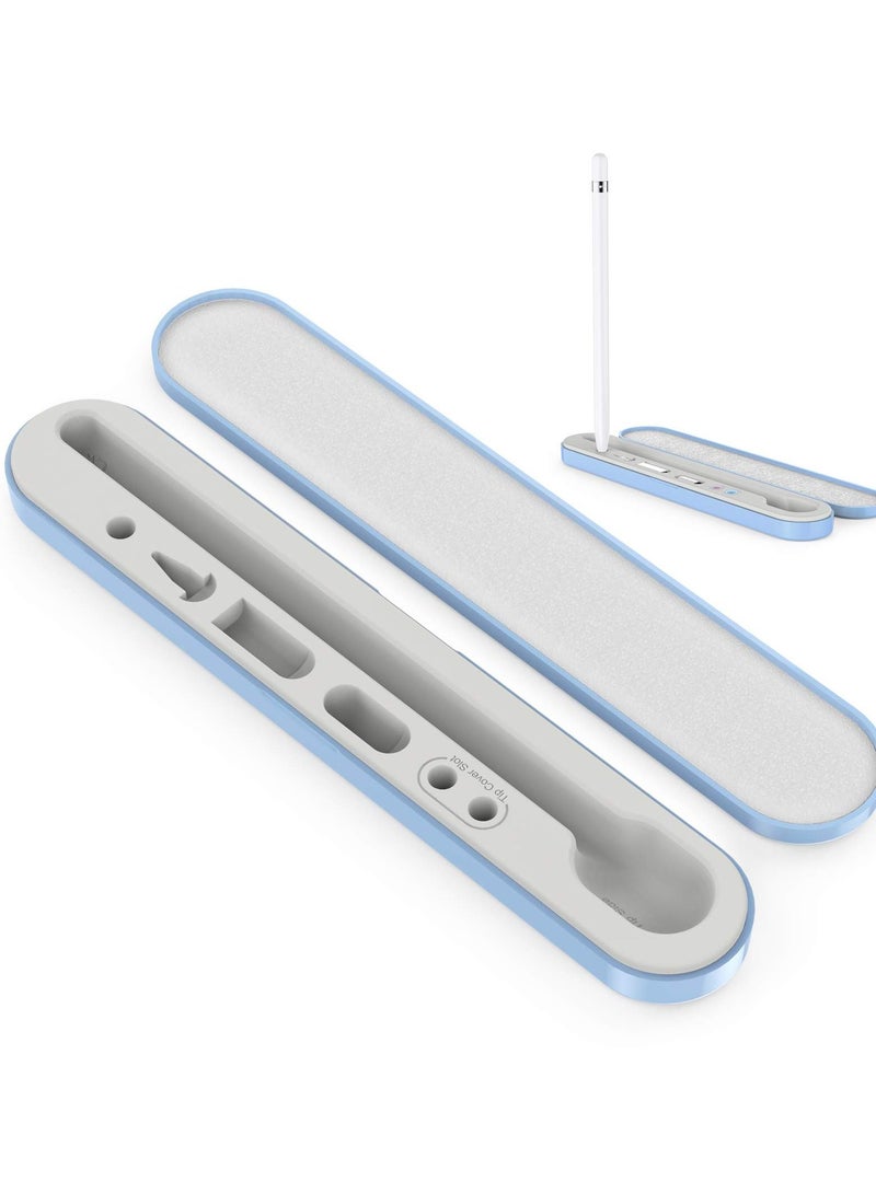 SYOSI Portable Pen Pouch for Apple Pencil 2nd Generation and 1st Generation Magnetic Nib Holder Compact Accessory Organizer Capacitive Nib Sleeve Pen Case (Blue) - Image 1