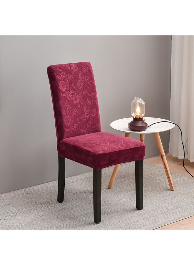 6-Piece Embossed Stretch Chair Cover Red 38x38x45cm - Image 4