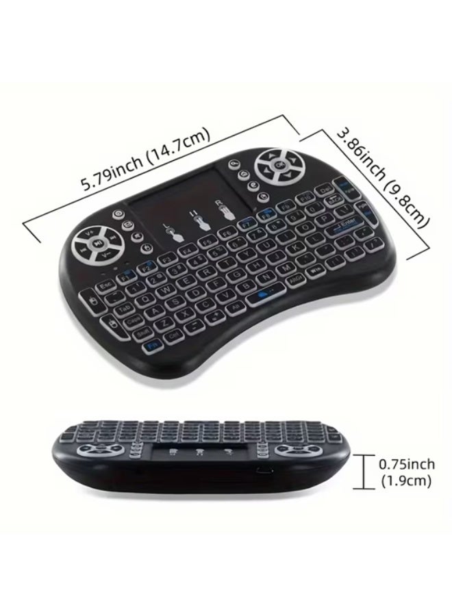 WUDUNG I8 Mini Wireless Keyboard with Air Mouse & Touchpad - 2.4G Ergonomic Handheld Remote, QWERTY English Layout, 7-Color Backlit, Compact Design for Android TV Box & PC, Multifunctional Controller | Modern Gadget | Durable Construction, Keyboard And Mouse Wireless - Image 4