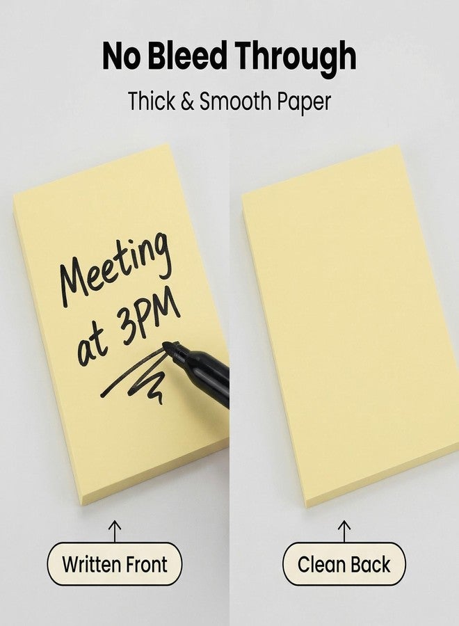 4A 6 Pads Sticky Notes 4x6 in, Yellow Sticky Notes Self-Stick Note Pads, Large Memo Pads for Office Back to School Supplies,100 Sheets/Pad, 600 Sheets Total, 4A 406x6-Y - Image 4