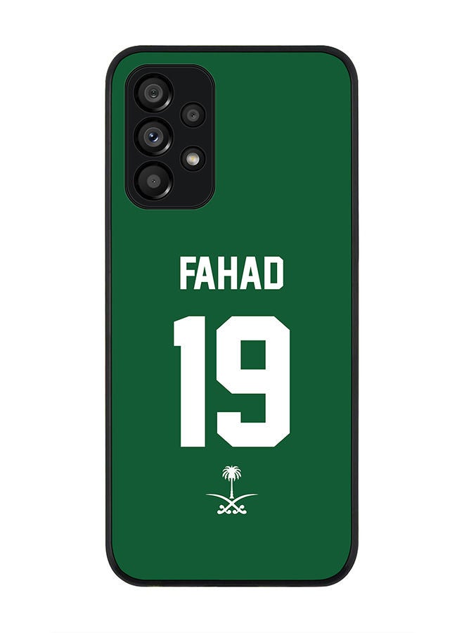 Stylizedd Rugged Black edge case for Samsung Galaxy A23 (LTE/4G) Slim fit Soft Case Flexible Rubber Edges Anti Drop TPU Gel Thin Cover - Football Team - Saudi Arabia Player Name - Fahad - Image 1