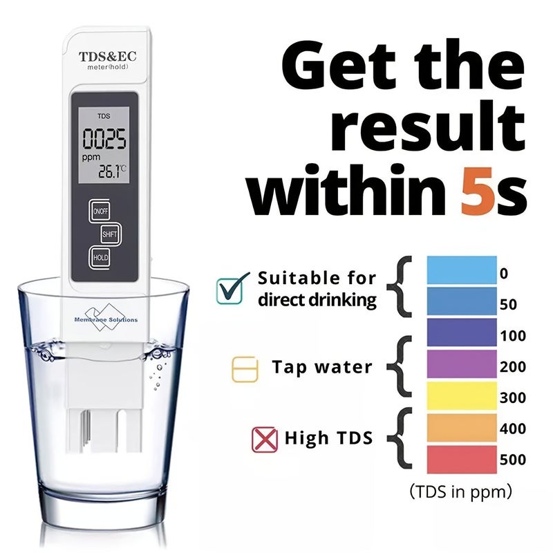 Digital LCD 3 In 1 Multi Function Test Meter Water Quality Tester Pen Blue LED - Image 5