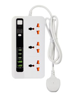 Exotic Exotic Multi-Port Power Extension With 5-Ports (3 USB-C/2 USB-A) Ultimate Home & Office Kit 2M Wire (White)  - Image 1