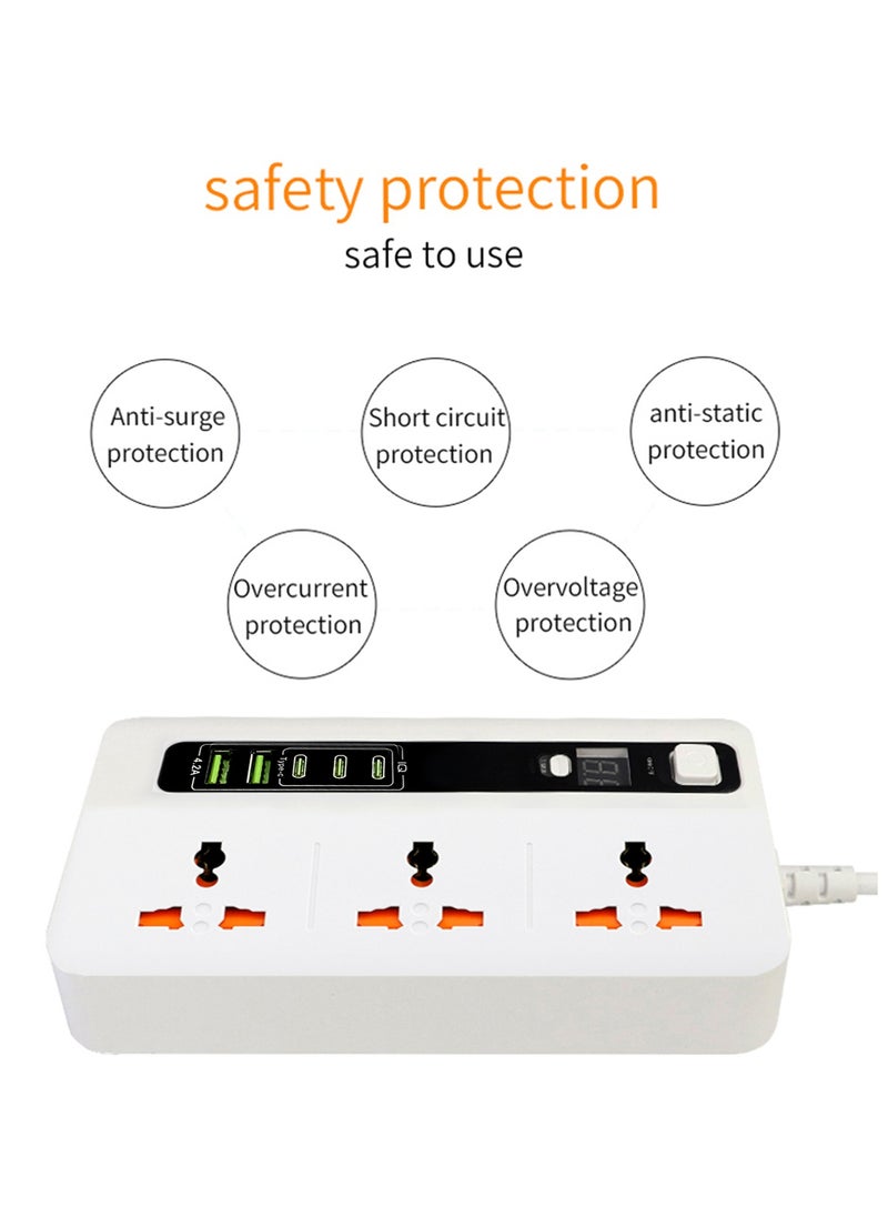 Exotic - Exotic Multi-Port Power Extension With 5-Ports (3 USB-C/2 USB-A) Ultimate Home & Office Kit 2M Wire (White) - Image 1