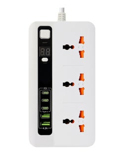 Exotic Exotic Multi-Port Power Extension With 5-Ports (3 USB-C/2 USB-A) Ultimate Home & Office Kit 2M Wire (White)  - Image 4