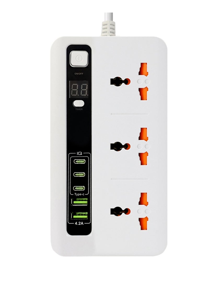 Exotic - Exotic Multi-Port Power Extension With 5-Ports (3 USB-C/2 USB-A) Ultimate Home & Office Kit 2M Wire (White) - Image 1