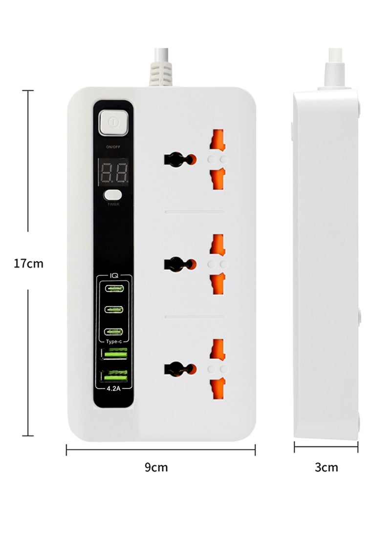 Exotic - Exotic Multi-Port Power Extension With 5-Ports (3 USB-C/2 USB-A) Ultimate Home & Office Kit 2M Wire (White) - Image 1