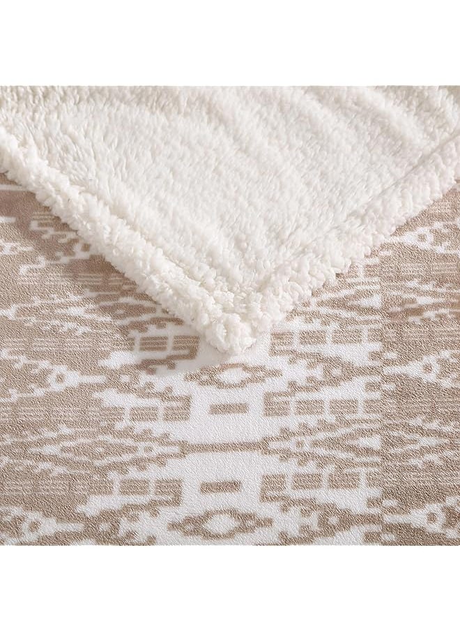 Eddie Bauer Throw Blanket Super Soft Reversible Sherpa Fleece Bedding Ideal And White Elephant Gifts Cozy Plaid Throw Blankets For Couch San Juan Oyster Throw  - Image 4