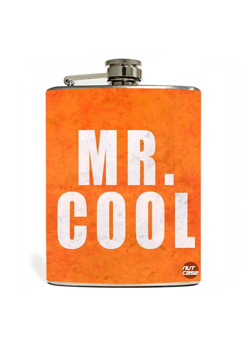 Nutcase Designer Hip Flask 9 Oz Nutcase with Free Funnel Along Mr Cool  - Image 1
