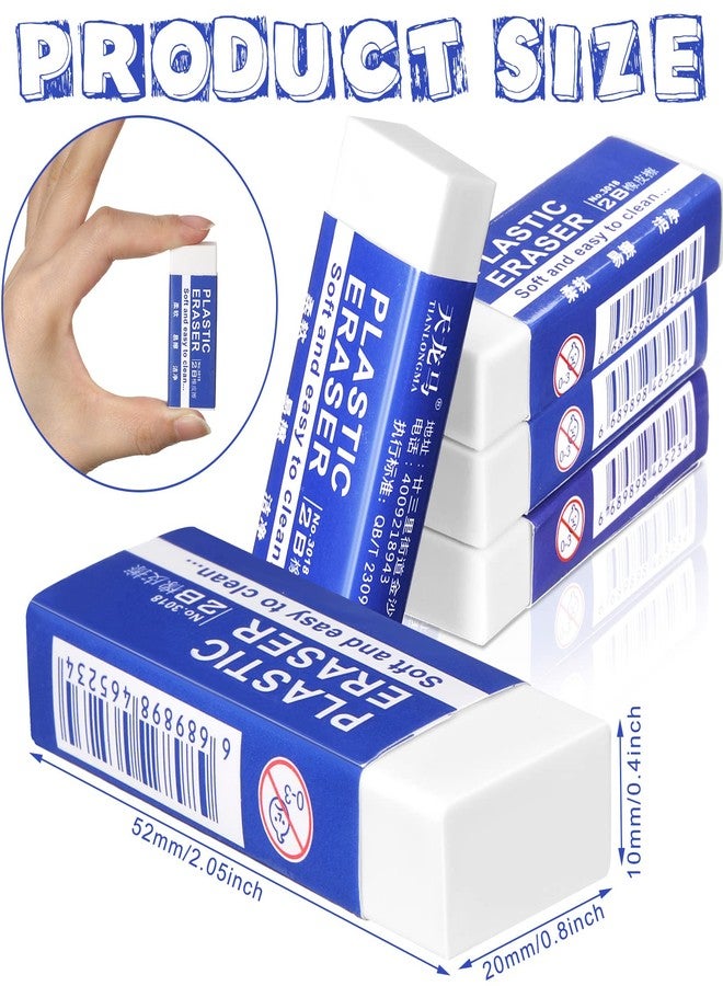 Yahenda 150 Pieces White Erasers Bulk Large Rubber Block Pencil Erasers for Drawing, Students, Teachers, Home, Office, Art Class, and More - Image 2