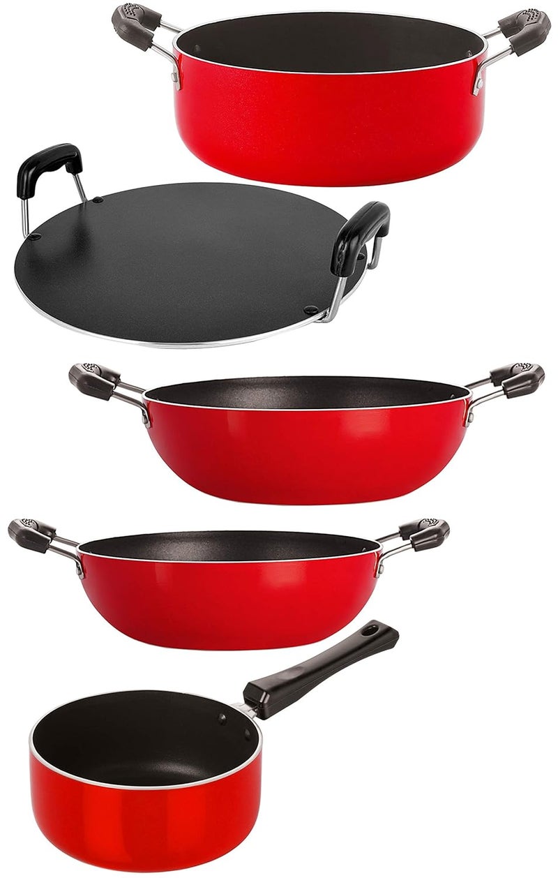 Nirlon Nirlon Non-Stick 5 Piece Spiral Bottom Heat Resistance Kitchenware Essential - Image 1