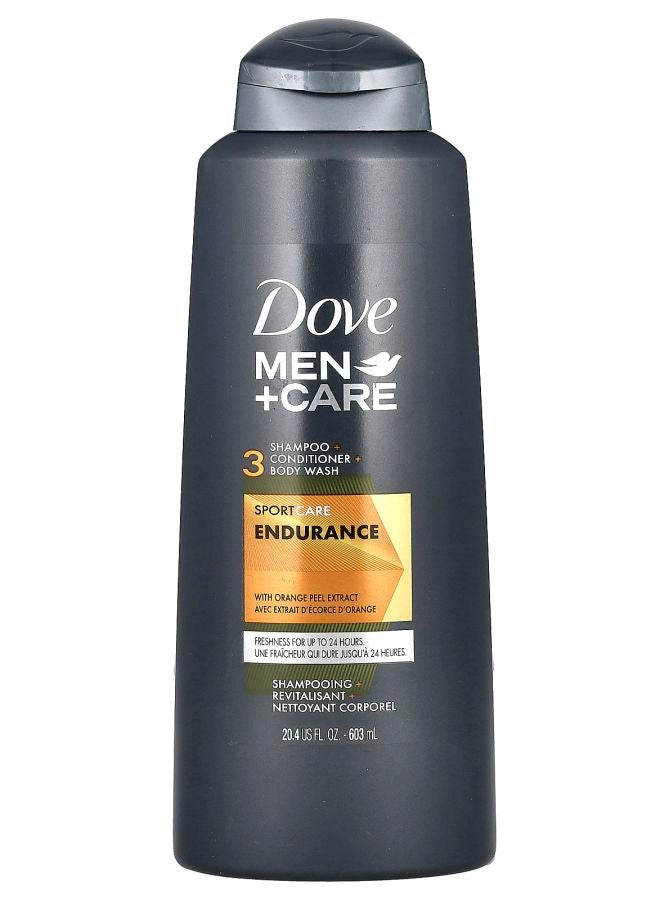 Dove Men+Care 3 Shampoo + Conditioner + Body Wash SportCare Endurance with Orange Peel Extract 20.4 fl oz (603 ml)