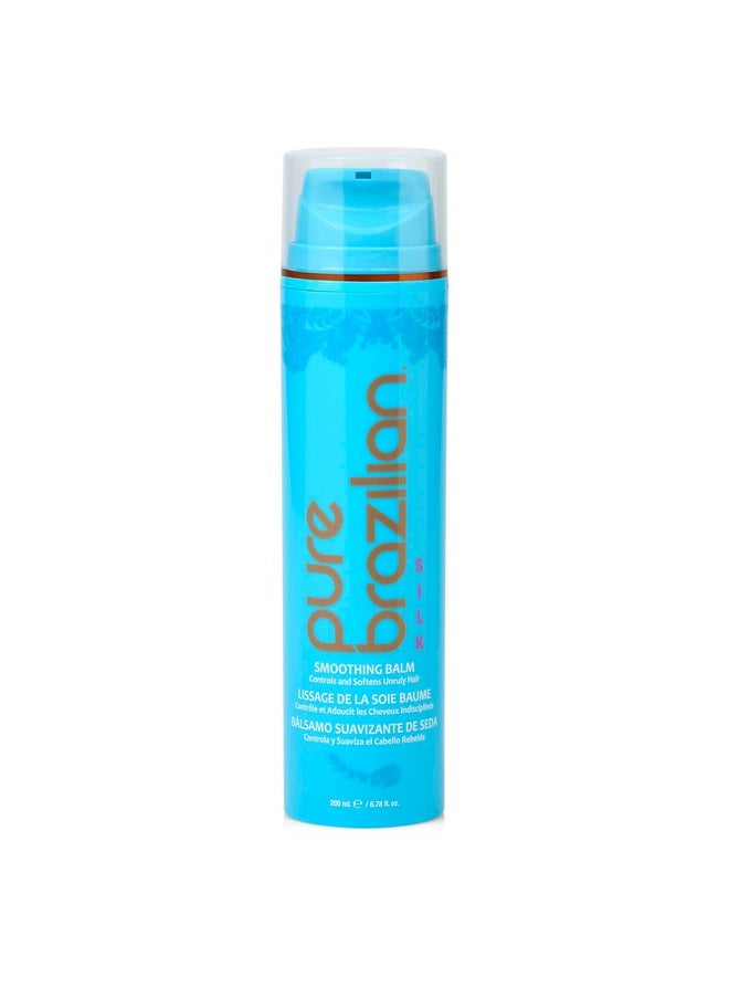 Pure Brazilian Pure Brazilian - Silk Smoothing Balm With Keratin, Hydrolyzed Silk & Coconut Oil, Anti-Frizz, Nourishing and Strengthening Formula for Silky Smooth Hair, Salon-Quality Treatment, (6.78 Oz)  - Image 1