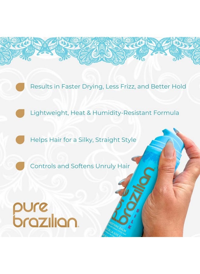 Pure Brazilian Pure Brazilian - Silk Smoothing Balm With Keratin, Hydrolyzed Silk & Coconut Oil, Anti-Frizz, Nourishing and Strengthening Formula for Silky Smooth Hair, Salon-Quality Treatment, (6.78 Oz)  - Image 2