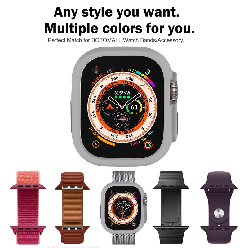 BOTOMALL Compatible with Apple Watch Bumper Case Ultra 2 / Ultra 49mm Soft Flexible TPU Thin Lightweight Protective Cover for iWatch [NO Front Screen Protector] - Image 5