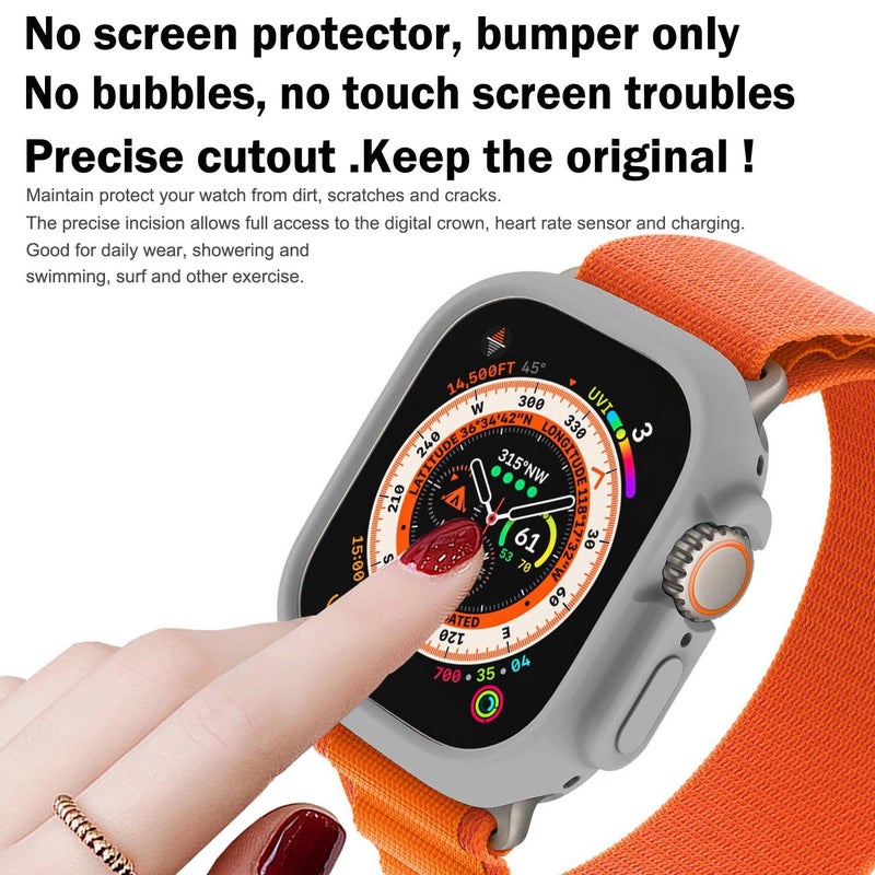 BOTOMALL Compatible with Apple Watch Bumper Case Ultra 2 / Ultra 49mm Soft Flexible TPU Thin Lightweight Protective Cover for iWatch [NO Front Screen Protector] - Image 2