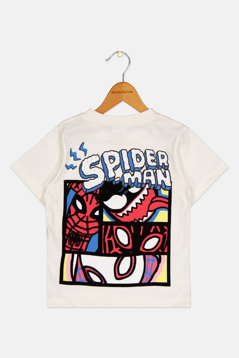 MARVEL Toddlers Boy Short Sleeve Spiderman T-Shirt, White - Image 3
