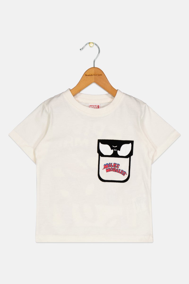 MARVEL Toddlers Boy Short Sleeve Spiderman T-Shirt, White - Image 2