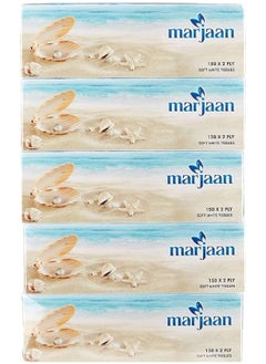 Hotpack Hotpack Disposable Marjan Facial Tissue, Highly Absorbent, Sterilized, Soft & Strong, 200 Pulls 2 Ply, Pack of 5 Box  - Image 3