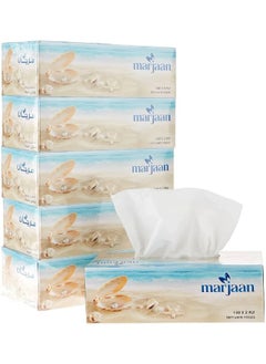 Hotpack Hotpack Disposable Marjan Facial Tissue, Highly Absorbent, Sterilized, Soft & Strong, 200 Pulls 2 Ply, Pack of 5 Box  - Image 1