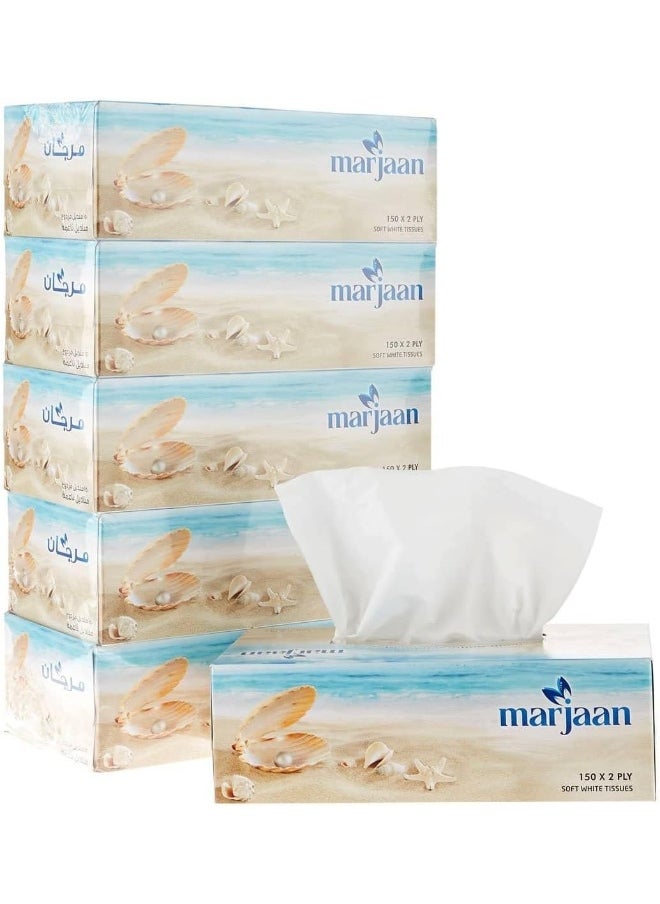 Hotpack Disposable Marjan Facial Tissue, Highly Absorbent, Sterilized, Soft & Strong, 200 Pulls 2 Ply, Pack of 5 Box - pzsku/Z80E9E6909D844828ACB8Z/45/_/1739530020/bf571beb-0d5d-4cf5-b7db-b999949528b5