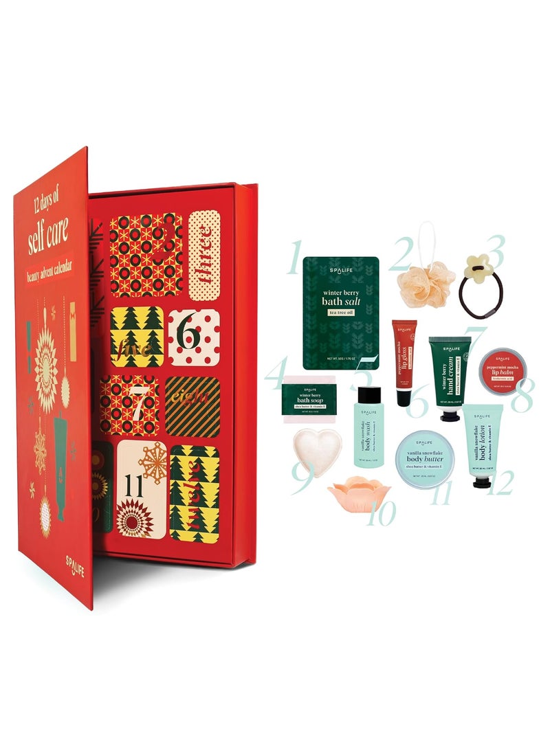 SpaLife - SpaLife Holiday 12-Day Beauty Advent Calendar – Travel-Friendly Skincare – Gift Set – 12 Days of Self-Care Spa Set – Body Care Skin Care – SpaLife Holiday Stocking Stuffer - Image 1