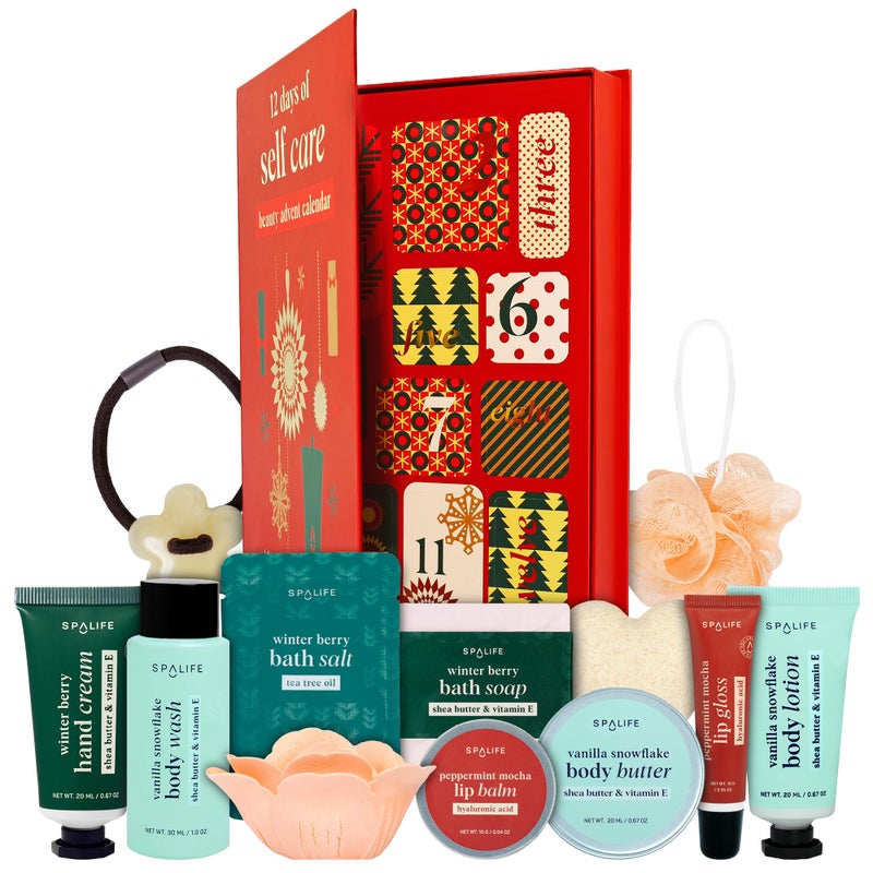 SpaLife Holiday 12Day Beauty Advent Calendar TravelFriendly Skincare Gift Set 12 Days of SelfCare Spa Set Body Care Skin Care SpaLife Holiday Stocking Stuffer - Image 2