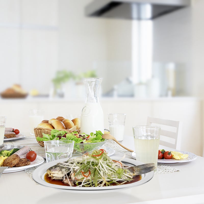 🍳 صينية من الفولاذ المقاوم للصدأ بتصميم بيضاوي مثالية لشوي السمك والمأكولات البحرية - Image 4
