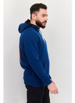 Avalanche Men Sportswear Fit Long Sleeves Outdoor Hooded Sweatshirt, Teal Blue  - Image 2