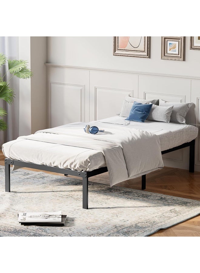 Anvanke Gaming Metal Twin Bed Frame 190*100cm | Heavy Duty Steel Slat Support | Storage Space | No Box Spring Needed | Easy Assembly Black Bed for Bedroom - Image 3