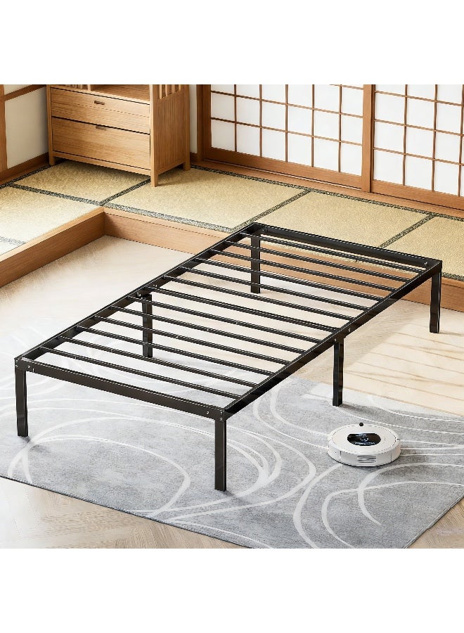 Anvanke Gaming Metal Twin Bed Frame 190*100cm | Heavy Duty Steel Slat Support | Storage Space | No Box Spring Needed | Easy Assembly Black Bed for Bedroom - Image 5