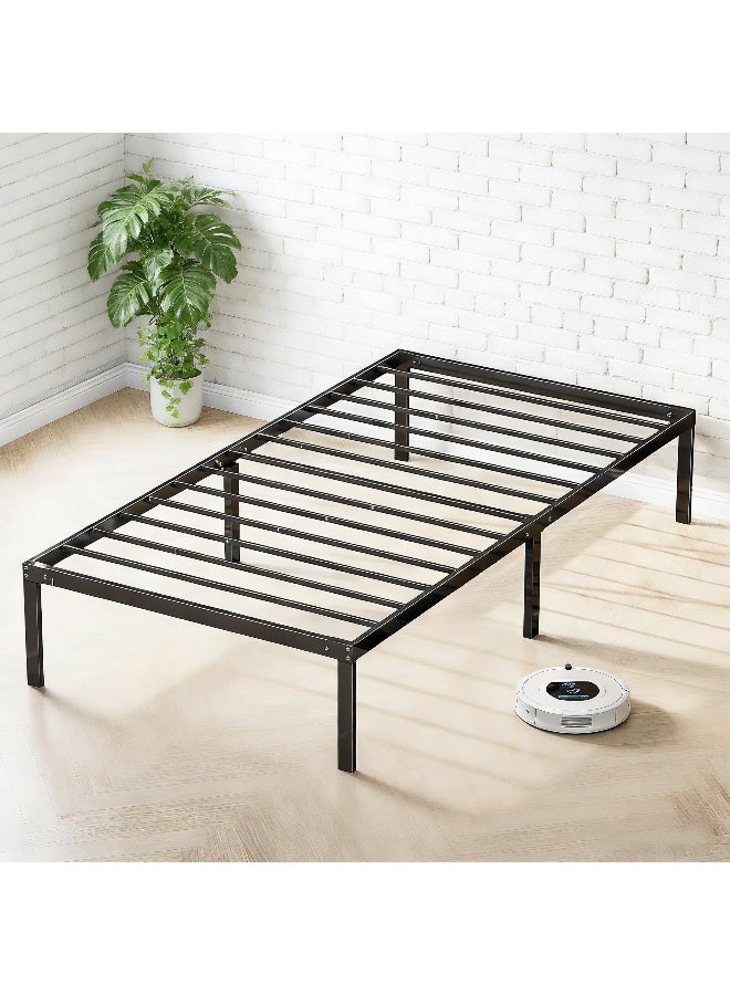 Anvanke Gaming Metal Twin Bed Frame 190*100cm | Heavy Duty Steel Slat Support | Storage Space | No Box Spring Needed | Easy Assembly Black Bed for Bedroom - Image 1